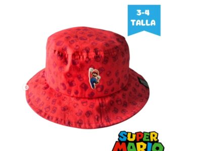Gorro rojo de super mario con estampado