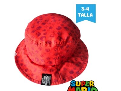Gorro rojo de super mario con estampado