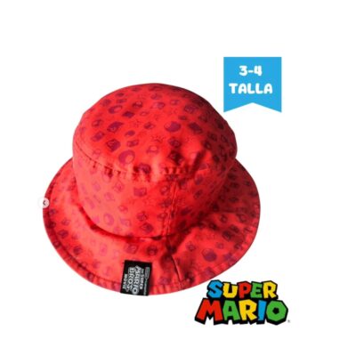 Gorro rojo de super mario con estampado