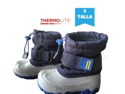 Botas impermeable azul y gris