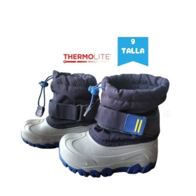 Botas impermeable azul y gris
