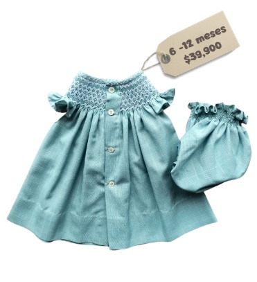 Vestido verde claro hecho a mano