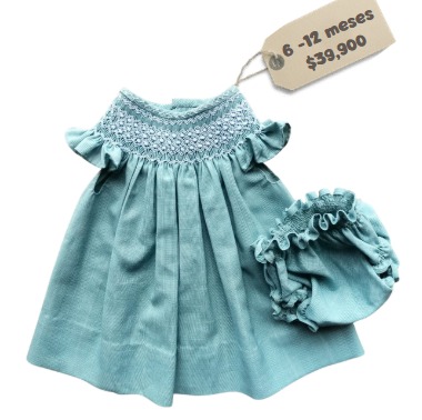 Vestido verde claro hecho a mano