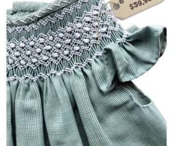 Vestido verde claro hecho a mano