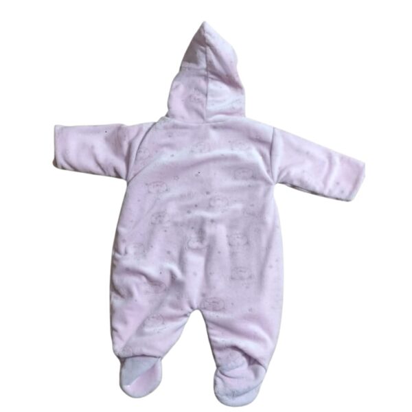 Enterizo para bebé con capucha rosado