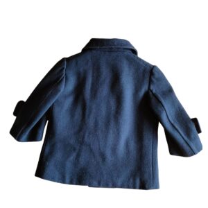 Abrigo azul oscuro en pana talla 2 con forro escocés