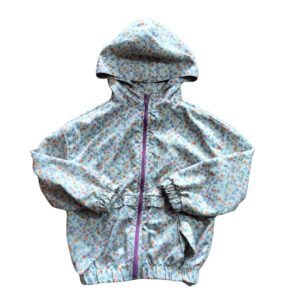 Chaqueta floral para niña con capota