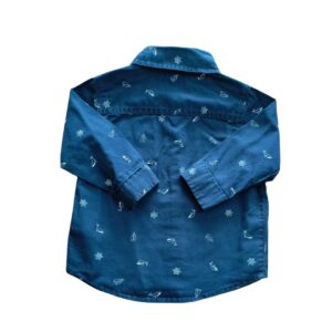 Camisa manga larga color azul oscuro de Carter's talla 12 meses