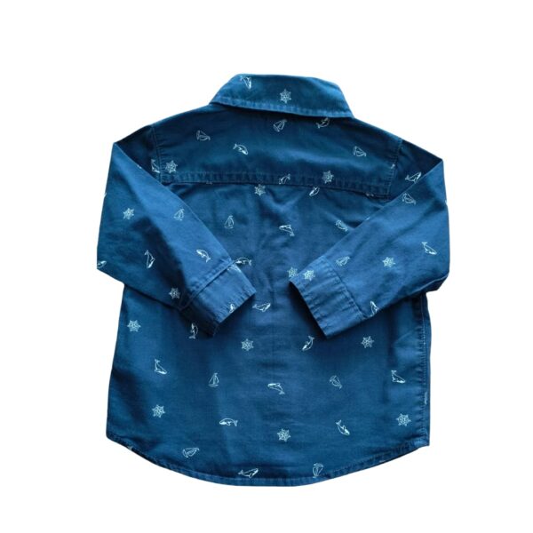 Camisa manga larga color azul oscuro de Carter's talla 12 meses