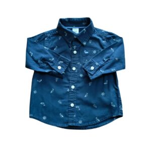 Camisa manga larga color azul oscuro de Carter's talla 12 meses